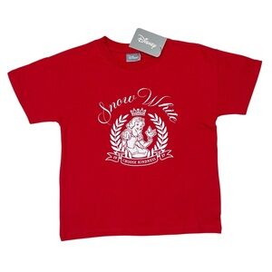 Cotton On Girls Disney Snow White Crest Choose Kindness Red Short Sleeve Tee